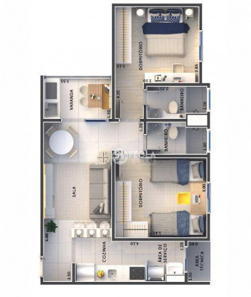 Imagem Apartamento com 2 Quartos à Venda, 59 m² em Jardim América Ii - Americana