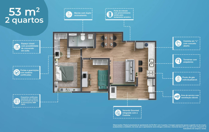 Apartamento com 2 Quartos à Venda, 51 m² em Janga - Paulista