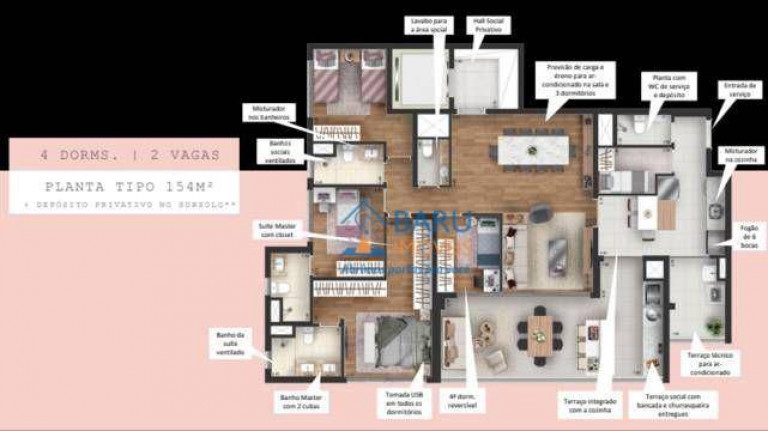 Imagem Apartamento com 4 Quartos à Venda, 154 m² em Butantã - São Paulo Imagem Apartamento com 4 Quartos à Venda, 154 m² em Butantã - São Paulo