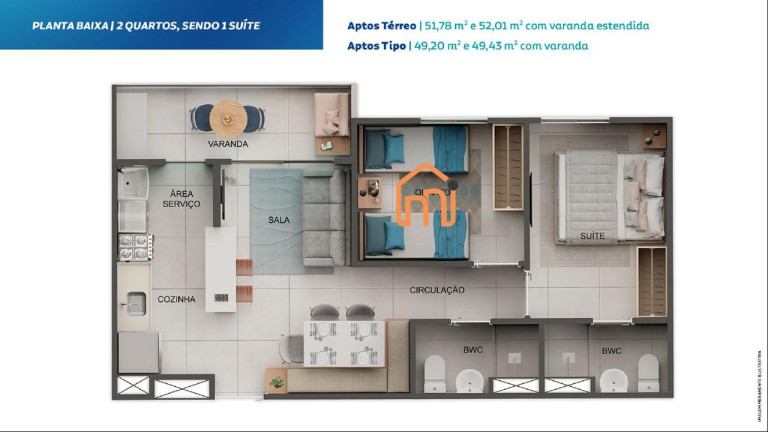 Imagem Apartamento com 2 Quartos à Venda, 52 m² em Jardim São Paulo - Recife