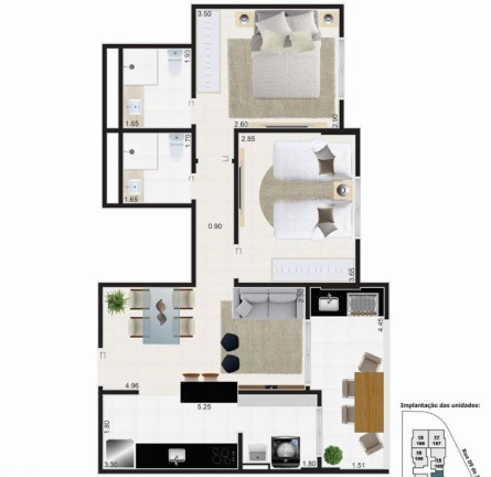 Imagem Apartamento com 2 Quartos à Venda, 68 m² em Guilhermina - Praia Grande