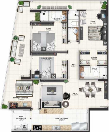 Imagem Apartamento com 2 Quartos à Venda, 92 m² em Vila Guilhermina - Praia Grande