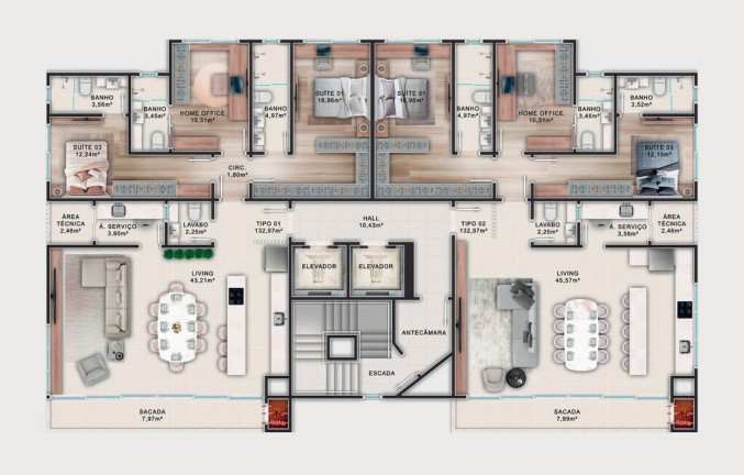 Imagem Imóvel com 3 Quartos à Venda, 133 m² em Praia Brava De Itajaí - Itajaí Imagem Imóvel com 3 Quartos à Venda, 133 m² em Praia Brava De Itajaí - Itajaí