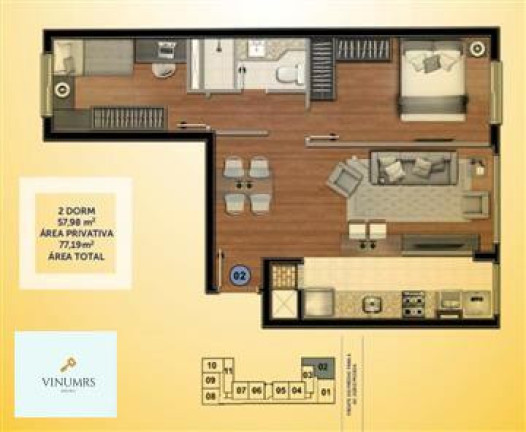 Imagem Apartamento com 2 Quartos à Venda, 57 m² em Centro Histórico - Porto Alegre Imagem Apartamento com 2 Quartos à Venda, 57 m² em Centro Histórico - Porto Alegre