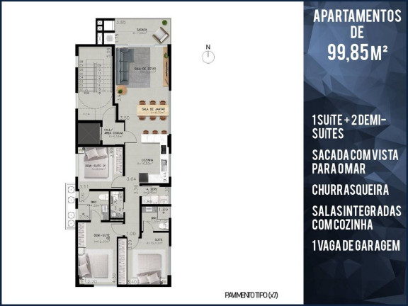 Imagem Apartamento com 3 Quartos à Venda, 100 m² em Centro - Balneário Piçarras Imagem Apartamento com 3 Quartos à Venda, 100 m² em Centro - Balneário Piçarras