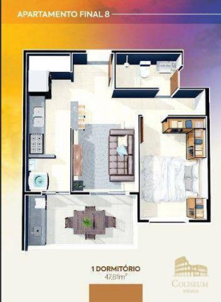 Imagem Apartamento com 1 Quarto à Venda, 46 m² em Caiçara - Praia Grande