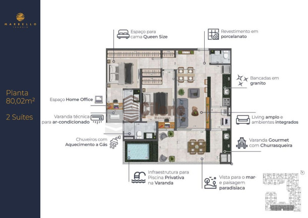 Imagem Apartamento com 1 Quarto à Venda, 72 m² em Tenório - Ubatuba