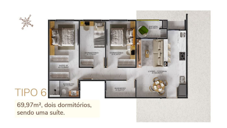 Imagem Apartamento com 3 Quartos à Venda, 69 m² em Morretes - Itapema