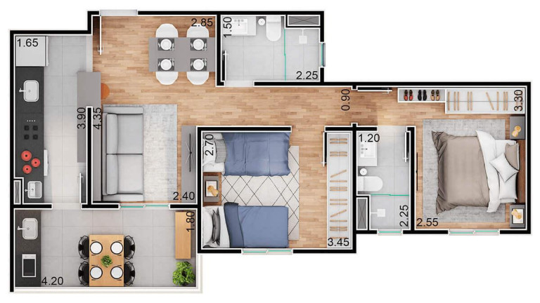 Imagem Apartamento com 2 Quartos à Venda, 60 m² em Vila Esperança - Itu