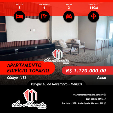 Imagem Apartamento com 3 Quartos à Venda, 110 m² em Parque 10 De Novembro - Manaus