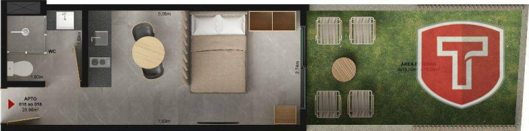 Imagem Studio com 1 Quarto à Venda, 19 m² em Bessa - João Pessoa Imagem Studio com 1 Quarto à Venda, 19 m² em Bessa - João Pessoa