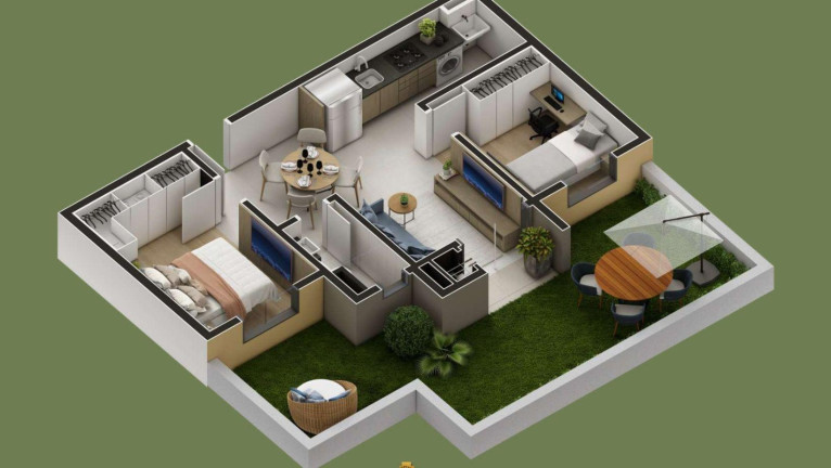 Imagem Apartamento com 2 Quartos à Venda, 45 m² em Estação - Araucaria Imagem Apartamento com 2 Quartos à Venda, 45 m² em Estação - Araucaria