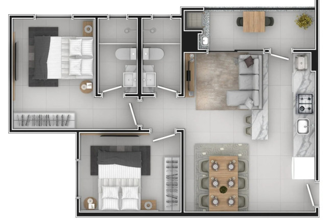 Imagem Apartamento com 2 Quartos à Venda, 59 m² em Cordeiros - Itajaí Imagem Apartamento com 2 Quartos à Venda, 59 m² em Cordeiros - Itajaí