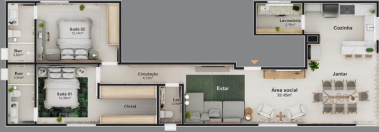 Imagem Apartamento com 2 Quartos à Venda, 93 m² em Centro - Balneário Camboriú