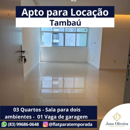 Apartamento com 3 Quartos para Alugar, 120 m² em Tambaú - João Pessoa