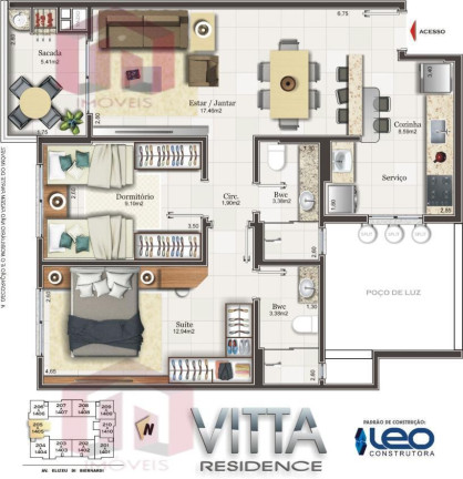Imagem Imóvel com 2 Quartos à Venda, 78 m²