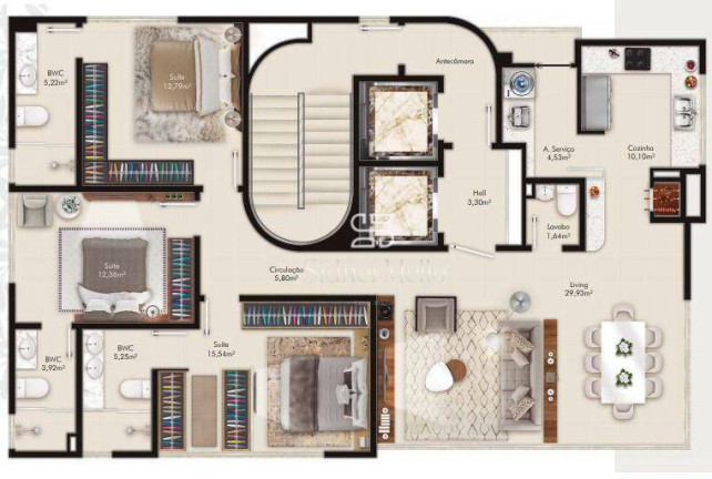 Imagem Apartamento com 3 Quartos à Venda, 125 m² em 2 Quadra Centro - Balneário Camboriú