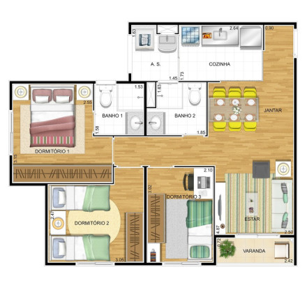 Imagem Apartamento com 3 Quartos à Venda, 63 m² em Centro - Diadema Imagem Apartamento com 3 Quartos à Venda, 63 m² em Centro - Diadema