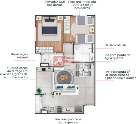 Imagem Apartamento com 2 Quartos à Venda, 58 m² em Baeta Neves - São Bernardo Do Campo