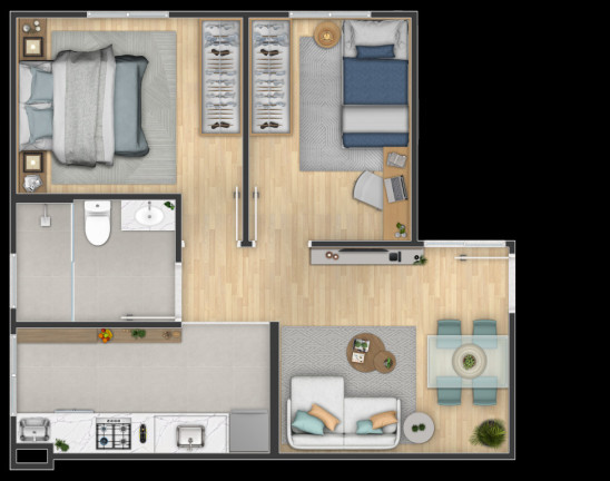 Imagem Apartamento com 2 Quartos à Venda, 46 m² em Campo Largo Da Roseira - São José Dos Pinhais