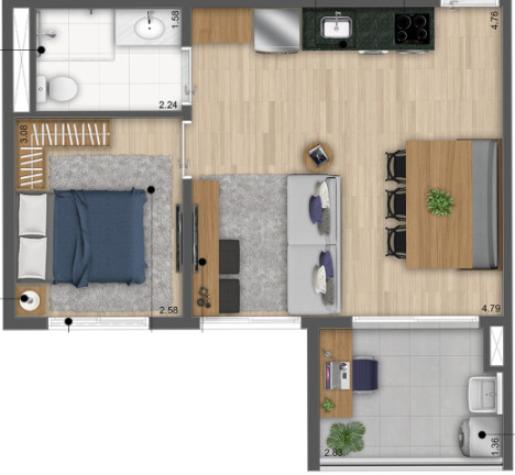 Imagem Apartamento com 1 Quarto à Venda, 45 m² em Mirandópolis - São Paulo Imagem Apartamento com 1 Quarto à Venda, 45 m² em Mirandópolis - São Paulo