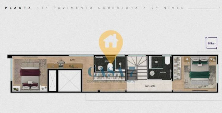 Imagem Cobertura com 2 Quartos à Venda, 89 m² em Funcionários - Belo Horizonte