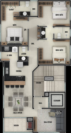 Imagem Apartamento com 3 Quartos à Venda, 97 m² em Gravatá - Navegantes Imagem Apartamento com 3 Quartos à Venda, 97 m² em Gravatá - Navegantes