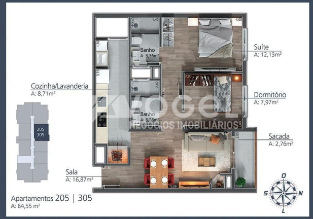 Imagem Apartamento com 1 Quarto à Venda, 38 m² em Moura - Gramado Imagem Apartamento com 1 Quarto à Venda, 38 m² em Moura - Gramado