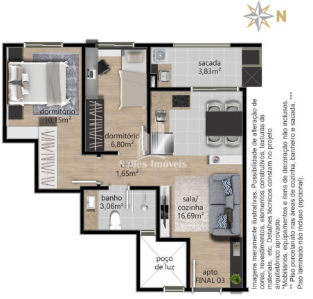 Apartamento com 2 Quartos à Venda, 61 m² em Centro - Caxias Do Sul