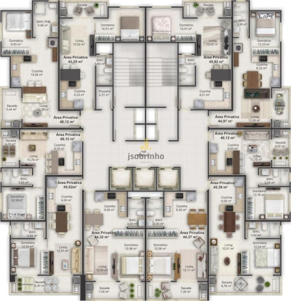 Apartamento com 1 Quarto à Venda, 46 m² em Meia Praia - Itapema