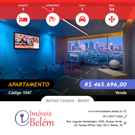 Imagem Apartamento com 1 Quarto à Venda, 54 m² em Batista Campos - Belém