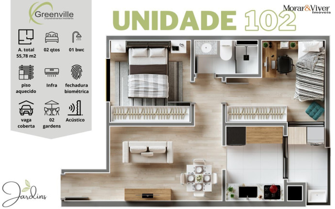 Imagem Apartamento com 3 Quartos à Venda, 75 m² em Cidade Jardim - São José Dos Pinhais