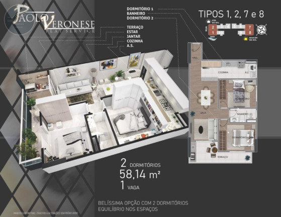 Imagem Apartamento com 2 Quartos à Venda, 58 m² em Aviação - Praia Grande