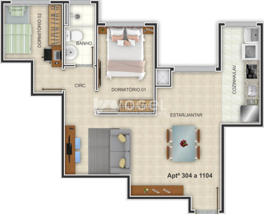Imagem Apartamento com 2 Quartos à Venda, 52 m² em Guarani - Novo Hamburgo Imagem Apartamento com 2 Quartos à Venda, 52 m² em Guarani - Novo Hamburgo