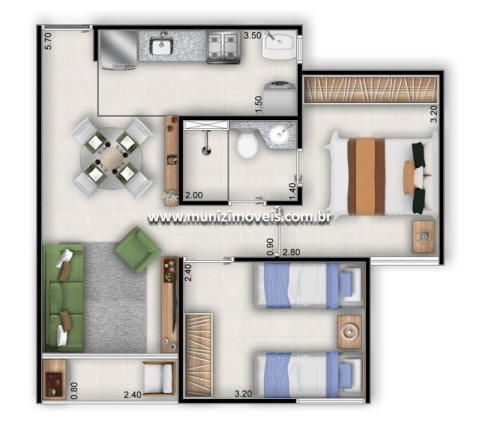 Imagem Apartamento com 2 Quartos à Venda, 42 m² em Imbiribeira - Recife