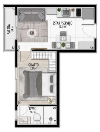 Imagem Apartamento com 2 Quartos à Venda, 42 m² em Capão Raso - Curitiba Imagem Apartamento com 2 Quartos à Venda, 42 m² em Capão Raso - Curitiba