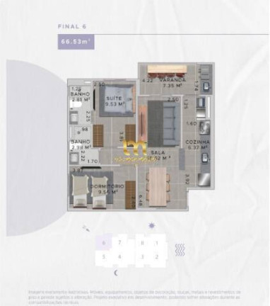 Imagem Apartamento com 1 Quarto à Venda, 53 m² em Jardim Real - Praia Grande