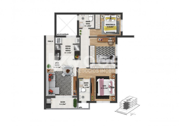 Imagem Apartamento com 2 Quartos à Venda, 85 m² em Rio Branco - Novo Hamburgo