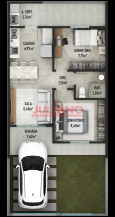 Imagem Casa com 2 Quartos à Venda, 46 m² em Itajaí Imagem Casa com 2 Quartos à Venda, 46 m² em Itajaí