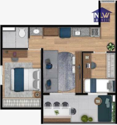 Apartamento com 2 Quartos à Venda, 44 m² em Mooca - São Paulo