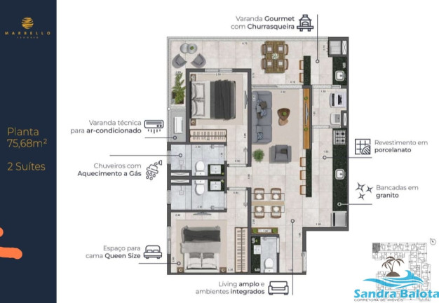 Imagem Apartamento com 2 Quartos à Venda, 70 m² em Tenório - Ubatuba