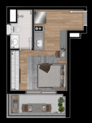 Imagem Imóvel com 1 Quarto à Venda, 28 m² em Brooklin Paulista - São Paulo Imagem Imóvel com 1 Quarto à Venda, 28 m² em Brooklin Paulista - São Paulo