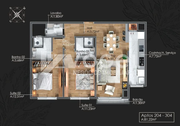 Imagem Apartamento com 1 Quarto à Venda, 58 m² em Avenida Central - Gramado