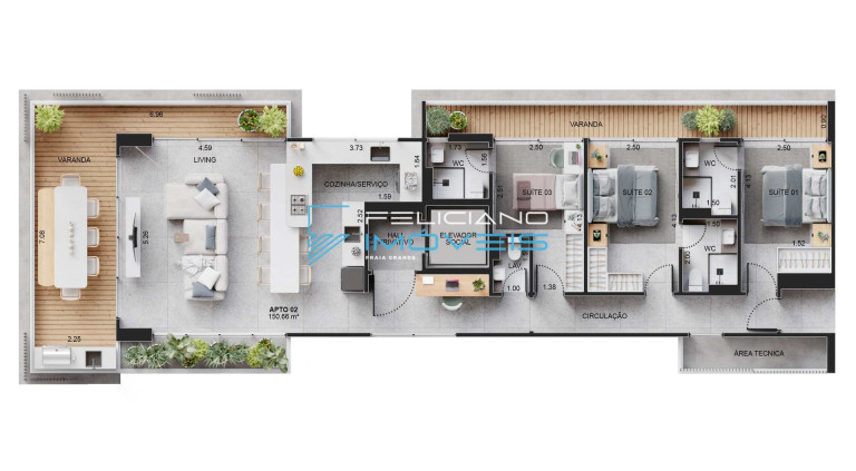 Imagem Apartamento com 3 Quartos à Venda, 151 m² em Boqueirão - Praia Grande Imagem Apartamento com 3 Quartos à Venda, 151 m² em Boqueirão - Praia Grande