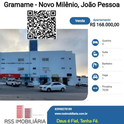 Apartamento com 3 Quartos à Venda, 70 m² em Gramame - João Pessoa