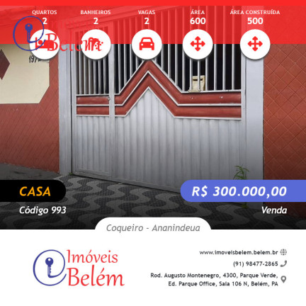 Imagem Casa com 2 Quartos à Venda, 600 m² em Coqueiro - Ananindeua Imagem Casa com 2 Quartos à Venda, 600 m² em Coqueiro - Ananindeua