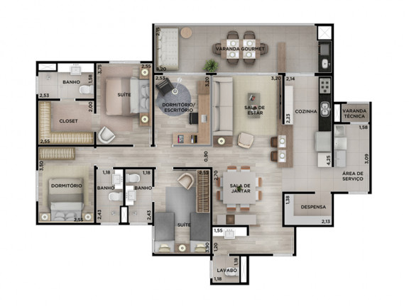 Imagem Apartamento com 3 Quartos à Venda, 141 m² em Vila Das Hortências - Jundiaí Imagem Apartamento com 3 Quartos à Venda, 141 m² em Vila Das Hortências - Jundiaí