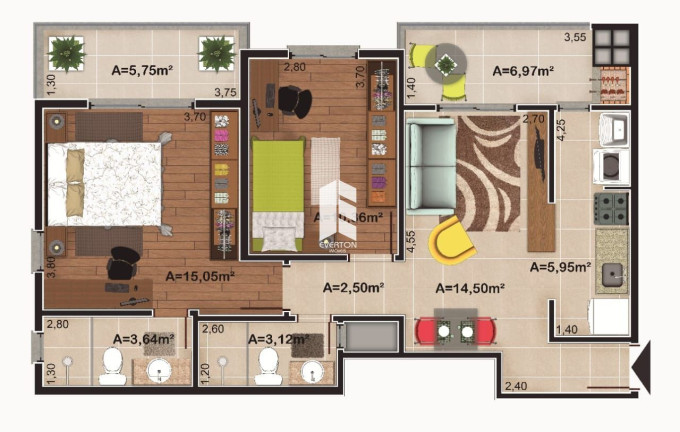 Imagem Apartamento com 2 Quartos à Venda, 80 m² em Camobi - Santa Maria Imagem Apartamento com 2 Quartos à Venda, 80 m² em Camobi - Santa Maria