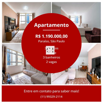 Imagem Apartamento com 3 Quartos à Venda, 102 m² em Paraíso - São Paulo Imagem Apartamento com 3 Quartos à Venda, 102 m² em Paraíso - São Paulo