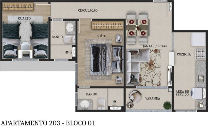 Imagem Apartamento com 2 Quartos para Alugar, 54 m² em Intermares - Cabedelo Imagem Apartamento com 2 Quartos para Alugar, 54 m² em Intermares - Cabedelo